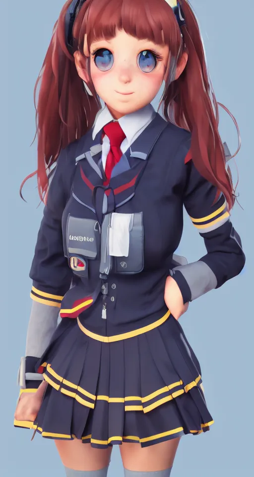 Image similar to School girl in seifuku uniform, hyperdetailed, artstation, cgsociety, golden hour 8k