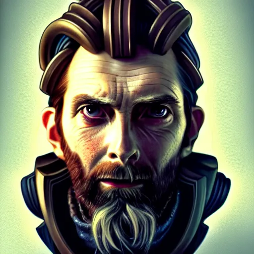 Image similar to portrait painting of a cyberpunk dwarf mechanic bearded david tennant, ultra realistic, concept art, intricate details, eerie, highly detailed, photorealistic, octane render, 8 k, unreal engine. art by artgerm and greg rutkowski and charlie bowater and magali villeneuve and alphonse mucha