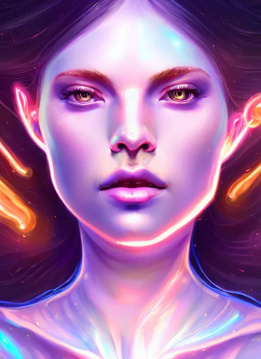 Image similar to iridescent portrait of a pale attractive women made of kintsugi and moonstone, background hyper detailed, character concept, full body, dynamic pose, glowing lights intricate, elegant, highly detailed, digital painting, artstation, concept art, sharp focus, illustration, qwek dom