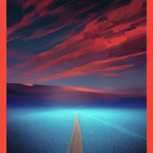 Image similar to beautiful digital art of a trail of clouds across the sky, beautiful, award - winning, digital art, yellow to red to blue sky, antview, perspective, by alena aenami, trending on artstation