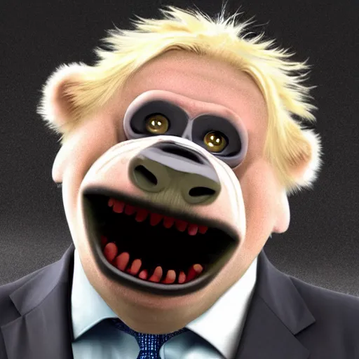 Image similar to boris johnson as manbearpig