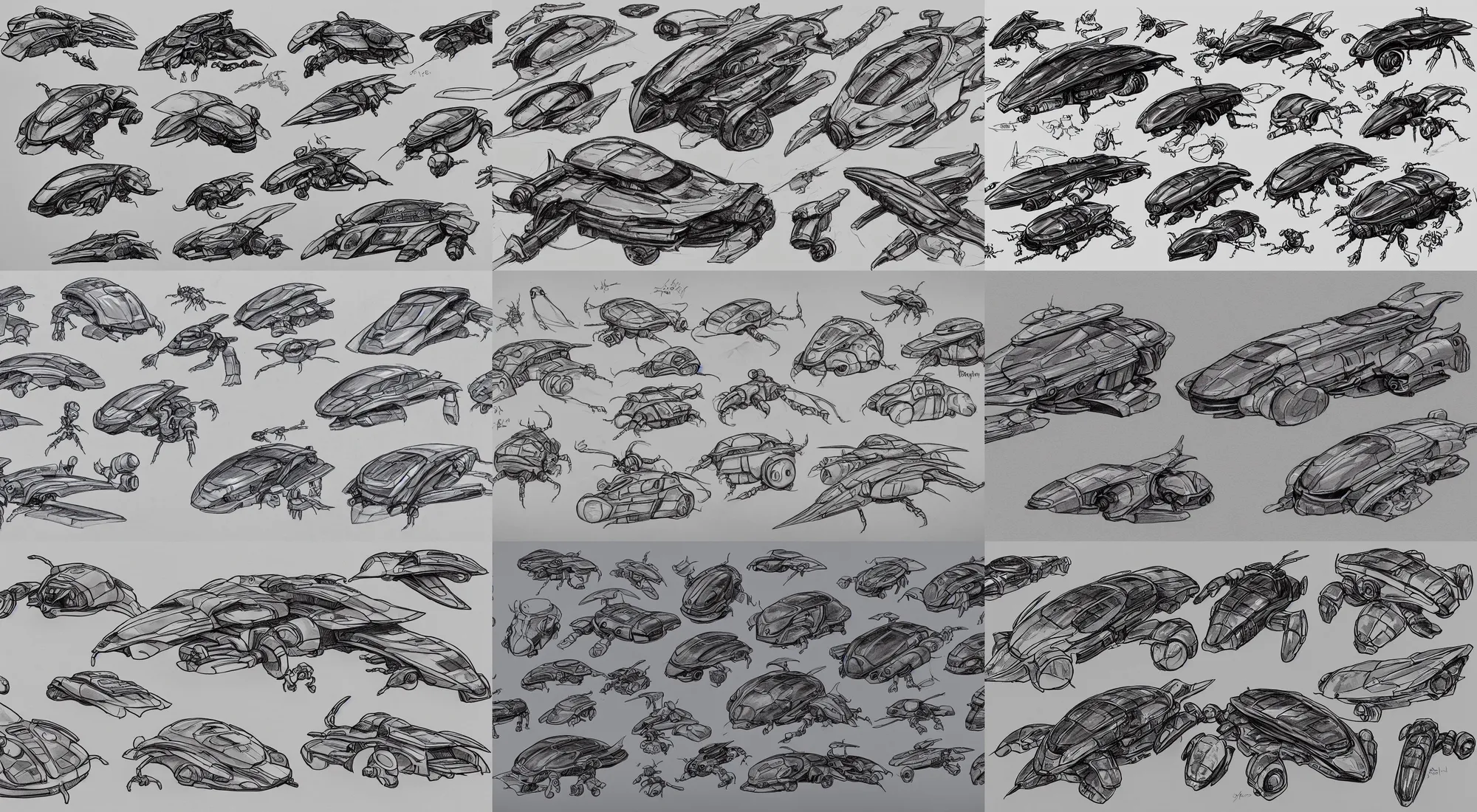 Image similar to beetle spaceship sketches