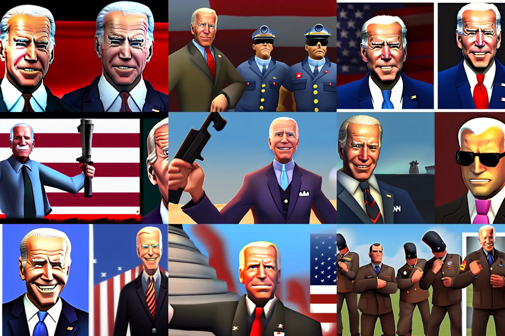 Prompt: joe biden in team fortress 2