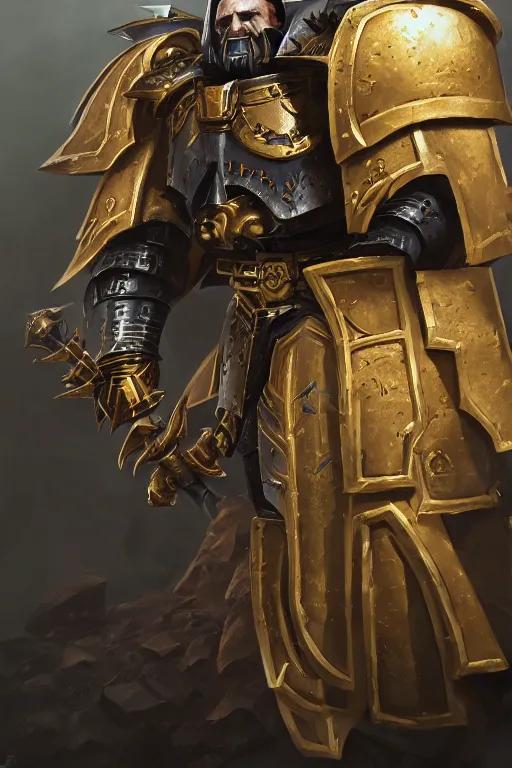 Image similar to armor portrait heros warhammer 4 0 k horus heresy fanart - the primarchs emperor by johannes helgeson animated with vfx concept artist & illustrator global illumination ray tracing hdr fanart arstation zbrush central hardmesh 8 k octane renderer comics stylized