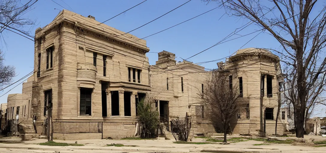 Image similar to egyptian revival house on south side of chicago.