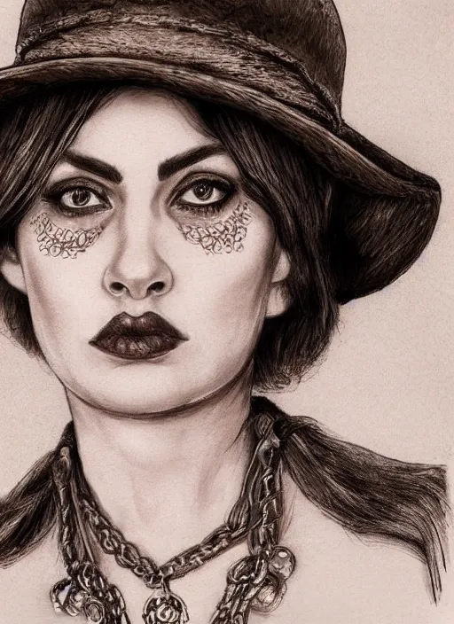 Prompt: a portrait one person, beautiful female sheriff body, big eyes, plump lips, western saloon theme, detailed faces