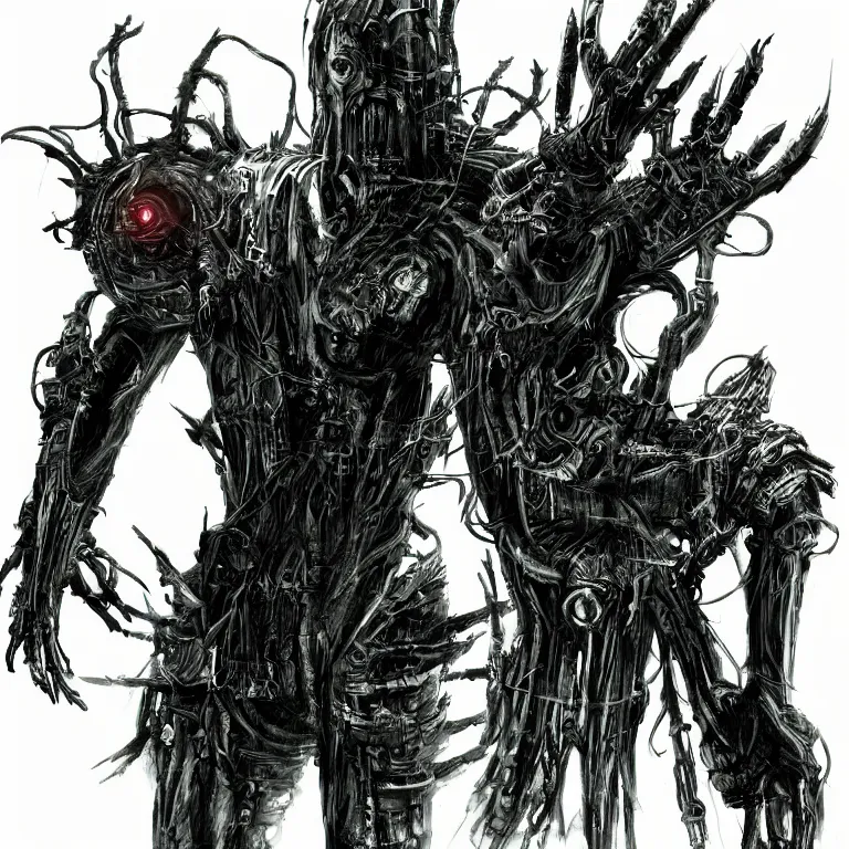 Prompt: The Evil Within cyberpunk monster, concept art