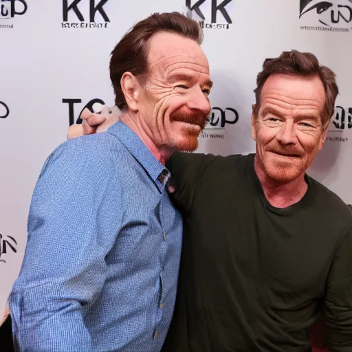 Image similar to bryan cranston taking a selfie with maximilian mundt, hd 4 k photo