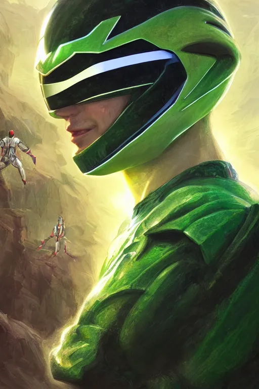 Image similar to portrait of carl sagan as green ranger from power rangers, intricate, highly detailed, smooth, artstation, digital illustration by Ruan Jia and Mandy Jurgens and Artgerm and Wayne Barlowe and Greg Rutkowski and Zdislav Beksinski