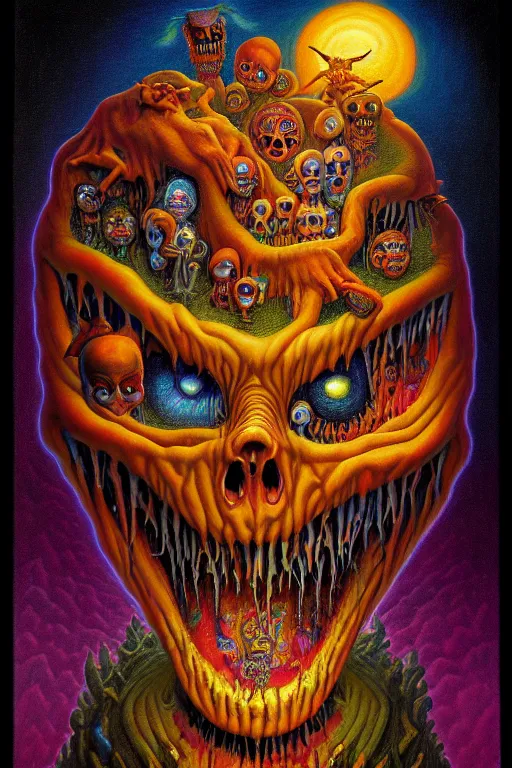 Prompt: a photorealistic painting of an isometric nightmare horror by johfra bosschart, lisa frank, dark fantasy art, high detail, trending on artstation