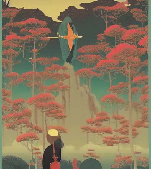 Image similar to vertical dream landscape by sachin teng, okami, hasui kawase