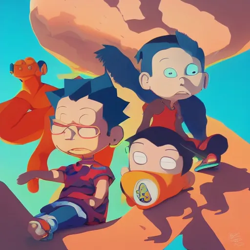 Prompt: face icon stylized minimalist rugrats, loftis, cory behance hd by jesper ejsing, by rhads, makoto shinkai and lois van baarle, ilya kuvshinov, rossdraws global illumination