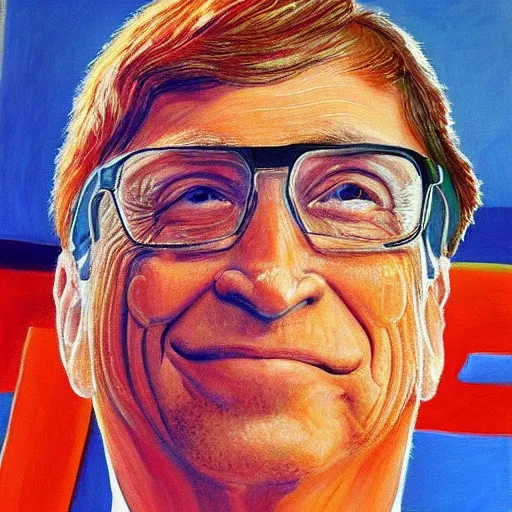 Prompt: Buff Bill Gates, painting by Monet