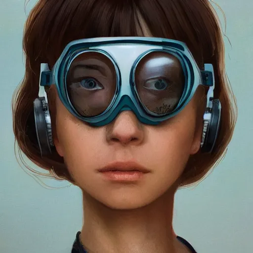 Prompt: Beautiful girl wearing goggles profile picture by Greg Rutkowski, asymmetrical, Organic Painting , Matte Painting, geometric shapes, hard edges, street art, trending on the artstation, realistic by Sachin Teng,