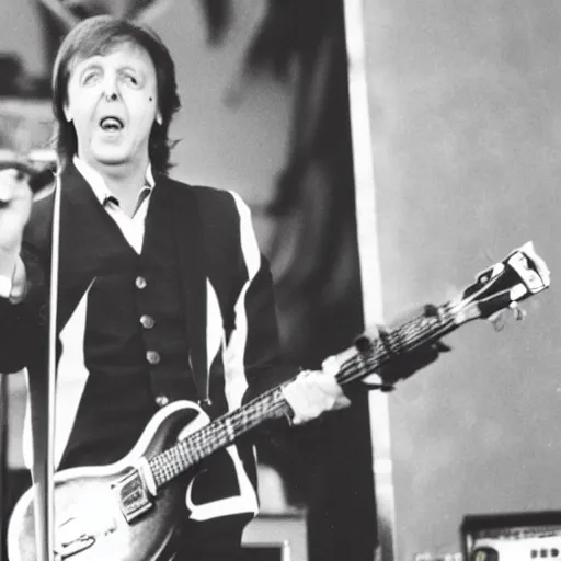 Image similar to paul mccartney preforming at a carnival