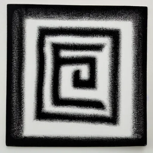 Image similar to a vinyl decal of a black square, black ink shading on white background, by Kazimir Malevich