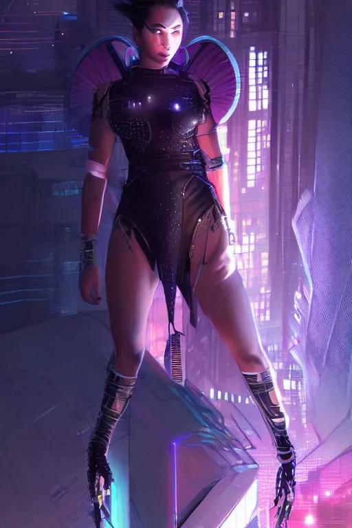 Prompt: portrait futuristic sharp cyberpunk young female Valkyrie, in futuristic starlight galaxy tokyo rooftop cyberpunk night, ssci-fi, fantasy, intricate, very very beautiful, elegant, neon light, highly detailed, digital painting, artstation, concept art, soft light, hdri, smooth, sharp focus, illustration, art by tian zi and craig mullins and WLOP and alphonse mucha