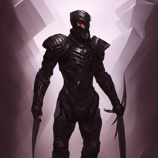 Prompt: a man in futuristic black armor ,D&D, fantasy, elegant, hopeful, muscular, highly detailed, digital painting, artstation, concept art, smooth, sharp focus, illustration