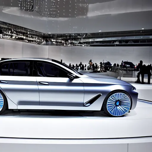 Image similar to futuristic BMW 535i from the year 2053