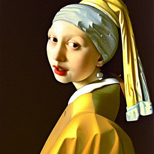 Image similar to girl with a pear earring by vermeer