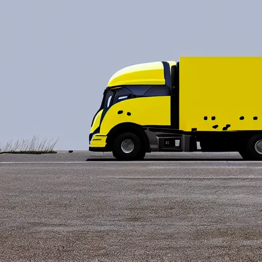 Prompt: a truck shaped like a lemon