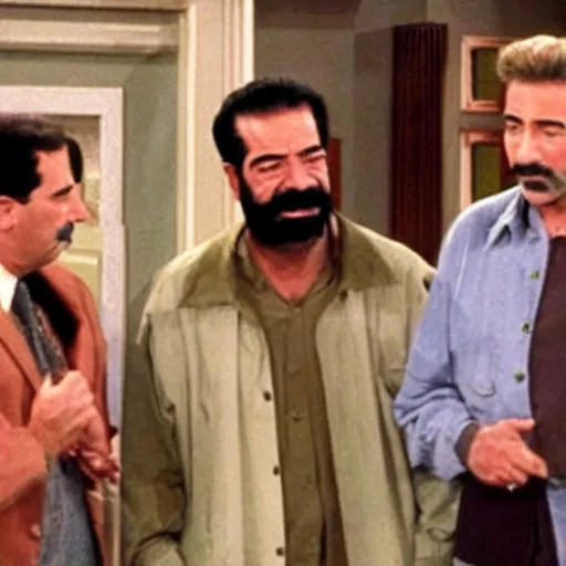 Image similar to A still of Saddam Hussein in the 1990s sitcom Friends