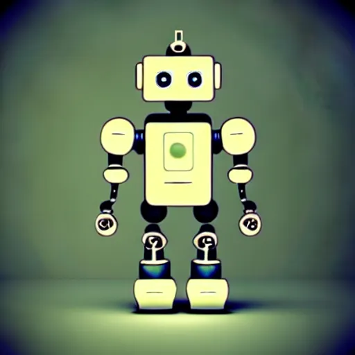 Image similar to a cute little robot. beautiful light. grainy and rough. soft colour scheme