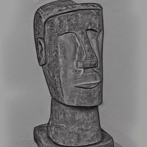 Image similar to a moai line sketch