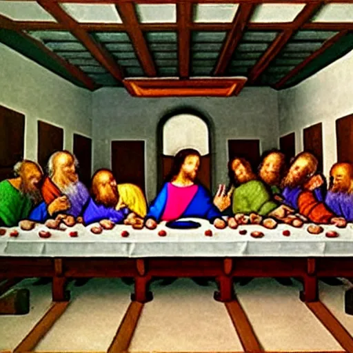 Prompt: Pokemon The last supper da vinci