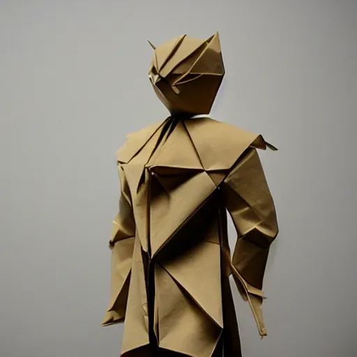 Image similar to a man made of origami