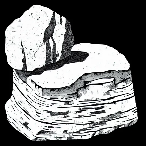 Image similar to a stylized illustration of a rock