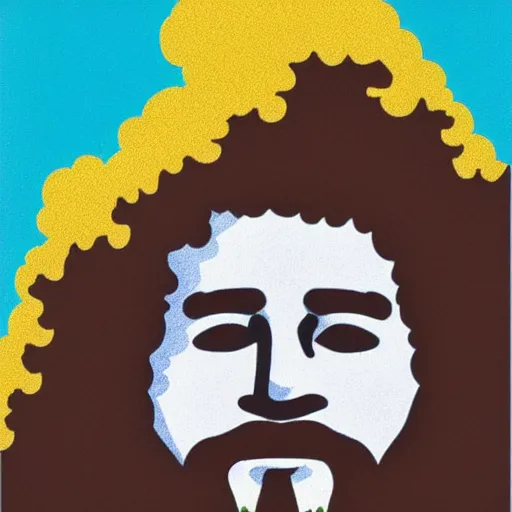 Image similar to uneven, muted by bob ross, by tom whalen. a beautiful sculpture of a person in profile, with their features appearing both in front of & behind their head.