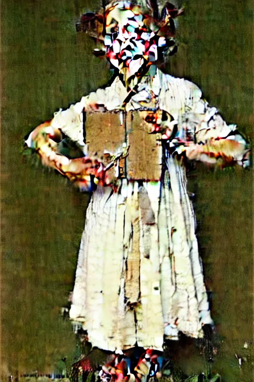 Prompt: cute girl portrait with open chest white ancient clothes by Norman Rockwell