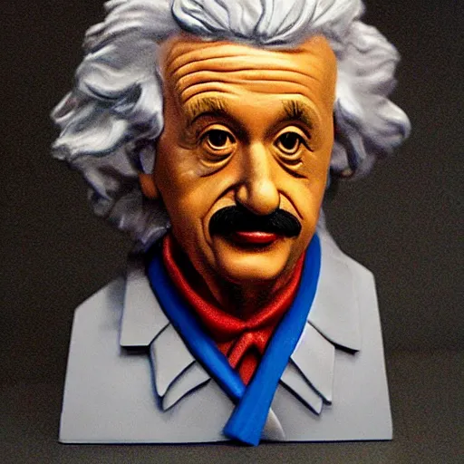 Prompt: plastic einstein portrait