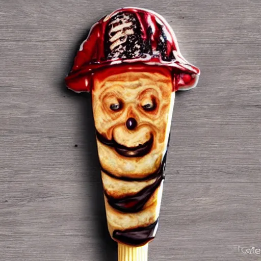 Image similar to freddy krueger ice cream pop, realistic photography, high detailed