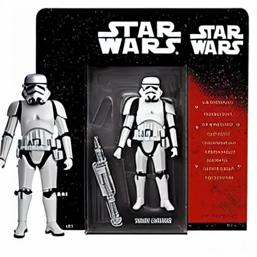 Prompt: unreleased star wars action figure in original packaging