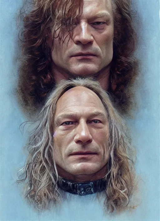 Image similar to Ted Levine as Buffalo Bill in Silence of the Lambs (1991), highly detailed, centered, solid color background, digital painting, artstation, concept art, smooth, sharp focus, illustration, artgerm, donato giancola, Joseph Christian Leyendecker, Les Edwards, Ed Repka, Gil Elvgren, WLOP, Artgerm
