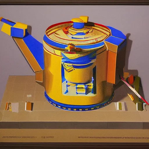 Prompt: this weekend at. xix chancery # pixelart colorful colossal new york pasta kettle, by artemisia gentileschi and yves klein, concept art, movie poster refracting alien life v