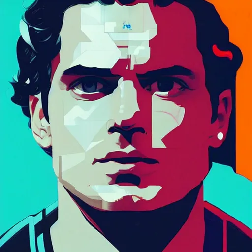 Image similar to Henry Cavill profile picture by Sachin Teng, asymmetrical, Organic Painting, Matte Painting, geometric shapes, hard edges, graffiti, street art:2 by Sachin Teng:4