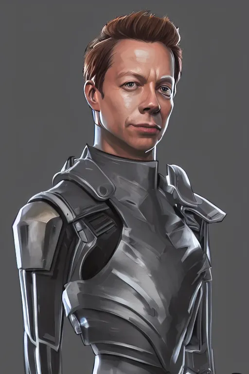 Prompt: armor portrait brock pierce by johannes helgeson animated with vfx concept artist & illustrator global illumination ray tracing hdr fanart arstation zbrush central hardmesh 8 k octane renderer comics stylized