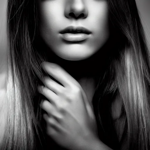 Image similar to masterpiece portrait of a beautiful woman, her face is behind a clear crystal, dark background, dramatic lighting, 200mm canon 5d f/6