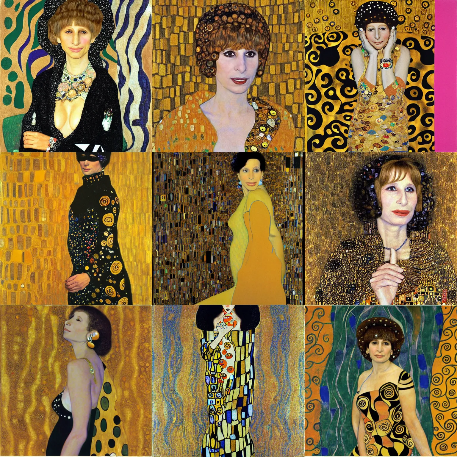 Prompt: Barbara Streisand by Gustav Klimt