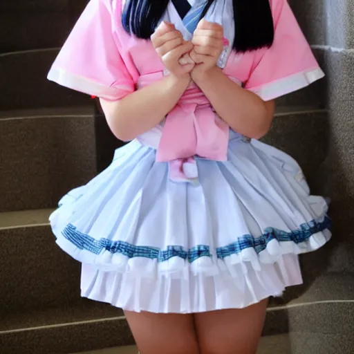 Image similar to cute japanese school girl in frilly dress