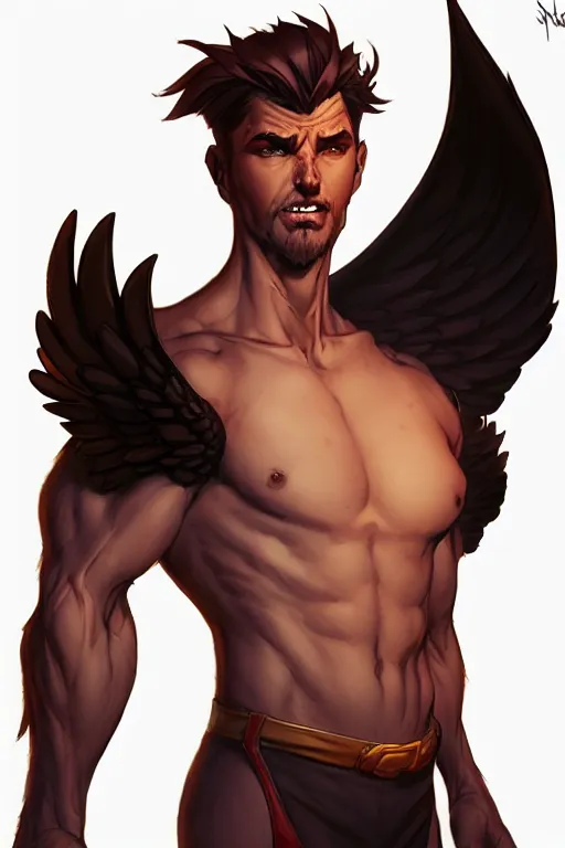 Image similar to character art by wlop, steve henderson, and j scott campbell, gooseman, male hero, goose - head, wings, 4 k, arstation, trending, high quality, very detailed, digital