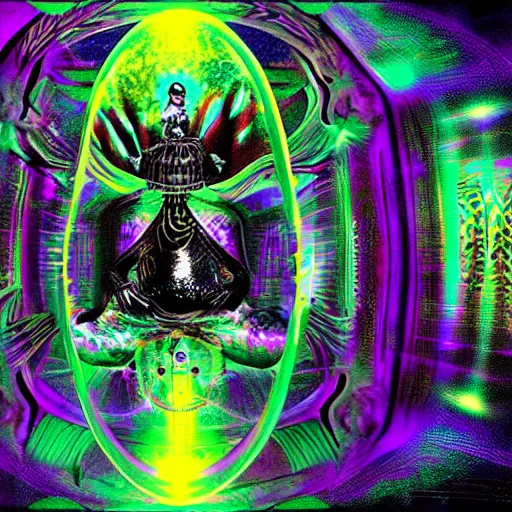 Image similar to post - punk new age album cover, psychedelic, holographic colors, magic, giger h. r.