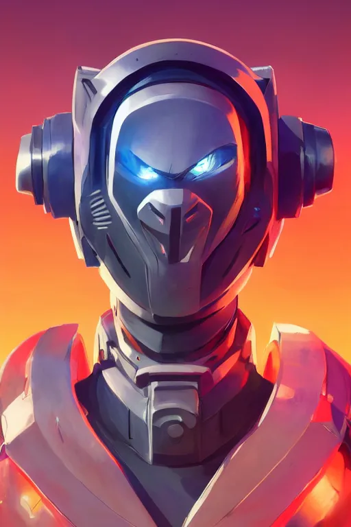 Image similar to epic mask helmet robot ninja portrait stylized as fornite style game design fanart by concept artist gervasio canda, behance hd by jesper ejsing, by rhads, makoto shinkai and lois van baarle, ilya kuvshinov, rossdraws global illumination radiating a glowing aura global illumination ray tracing hdr render in unreal engine 5