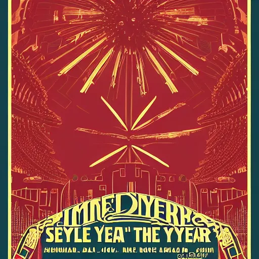 Image similar to concert poster for a dmb show on new years eve 2 0 2 2, style of daniel danger