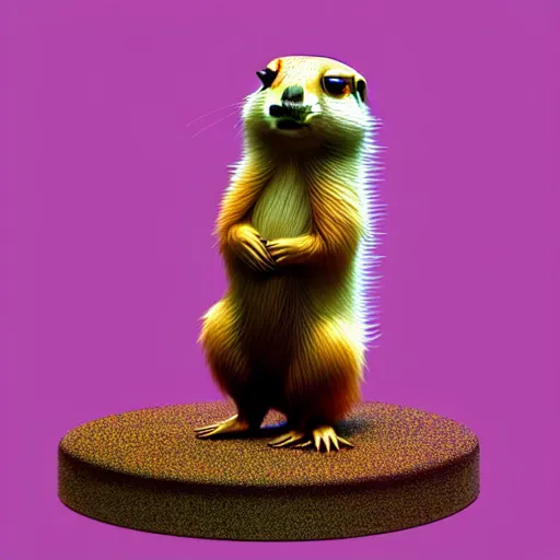 Image similar to cute fluffy prairie dog :: by James Jean, Jeff Koons, Dan McPharlin Daniel Merrian :: ornate, dynamic, particulate, rich colors, intricate, elegant, highly detailed, centered, artstation, smooth, sharp focus, octane render, 3d