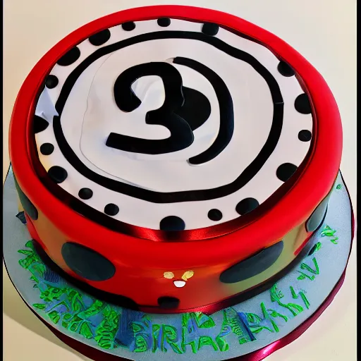 Image similar to A birthday cake with a GT3S as decoration, digital art