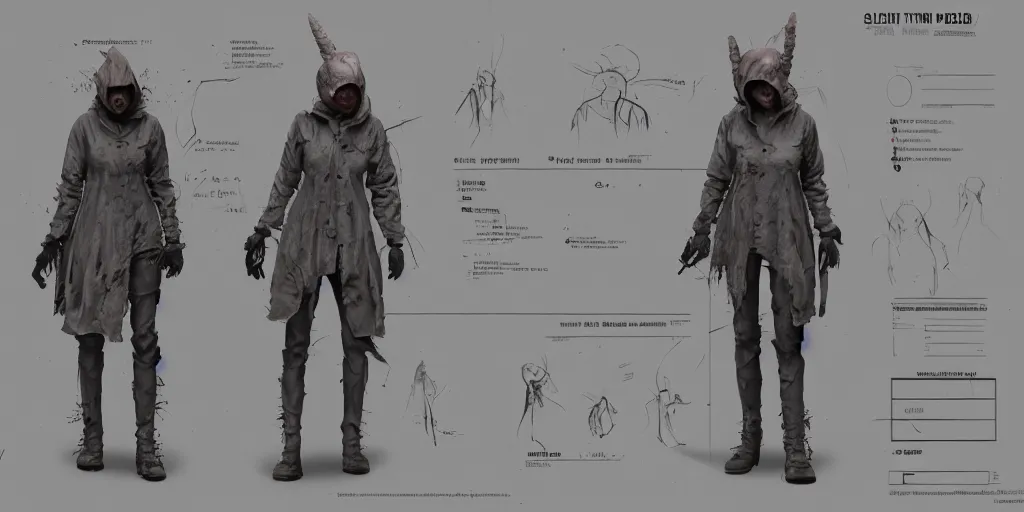 Image similar to silent hill creature, character sheet, concept design, contrast, hot toys, kim jung gi, greg rutkowski, zabrocki, karlkka, jayison devadas, trending on artstation, 8 k, ultra wide angle, pincushion lens effect